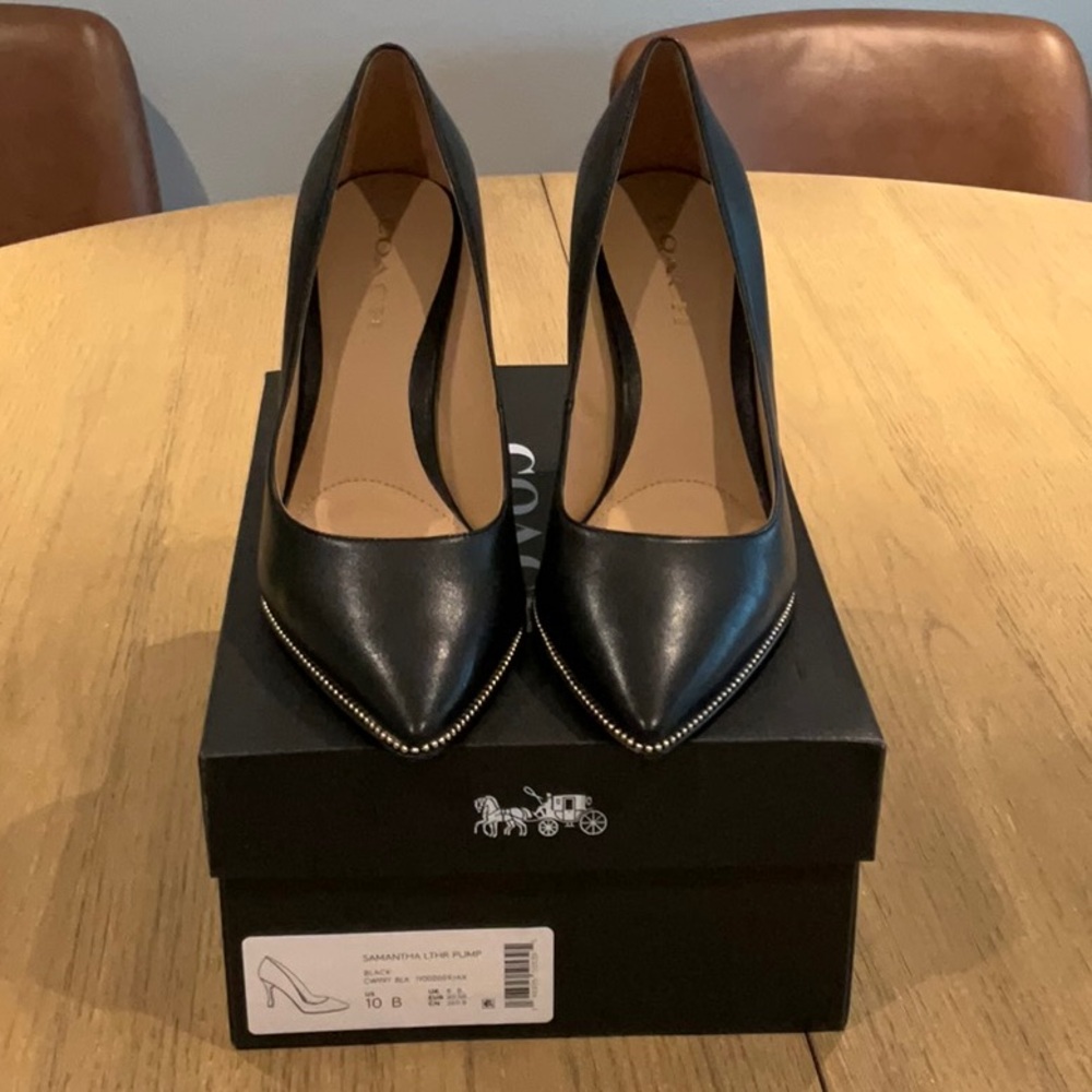 Coach Black Leather Pumps